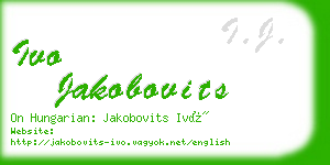 ivo jakobovits business card